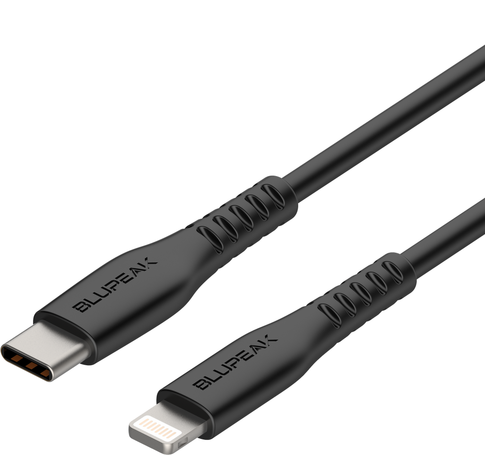 Blupeak 1.2m Apple MFi Certified USB-C to Lightning Cable - Black