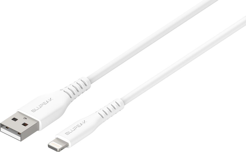 Blupeak Apple MFi Certified Lightning to USB Cable - White - BluPeak