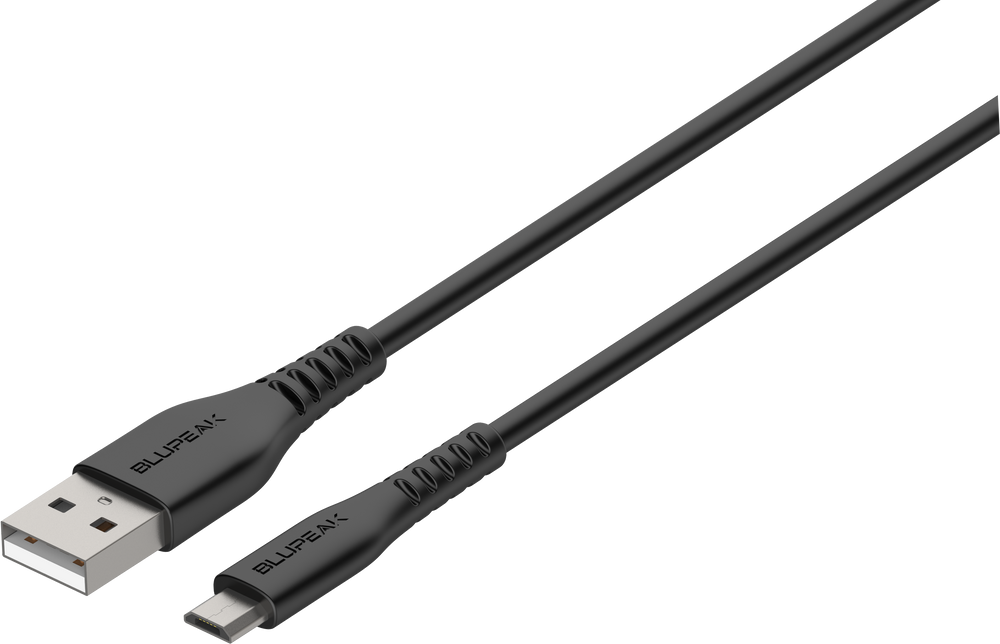 Blupeak 1.2m Micro USB Charge & Sync Cable - Black - BluPeak